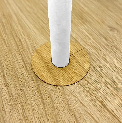 Natural Finished Oak Pipe Covers for Solid, Engineered Wood & Laminate Floors, 15mm Radiator Pipe Collars/Roses/Surroundings/Rings, Real Wood Oak Veneer, Slim Modern Profile, Self Adhesive (4)