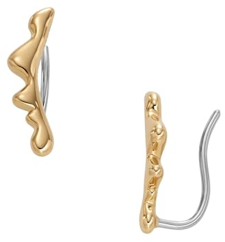 Skagen Damen-Ohrkletterer Liquid Metal Edelstahl goldfarben, SKJ1773710