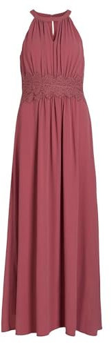 Vila Damen Vimilina Halterneck Maxi Dress-Noos Kleid, Mesa Rose/Detail:Elastic,36