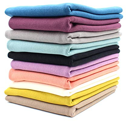 10x 0,25m Bündchenstoff Set Schlauchware 95% Baumwolle, 5% Elasthan Auswahl Jersey (Bunt4, 10er Set)