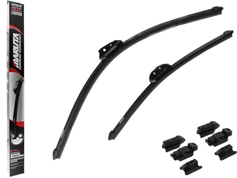 MARUTA Lotus Perl-Effekt Scheibenwischer SET 600 mm / 450 mm - universal - vorne, Aero-dynamik optimierte Wischerblätter aus exklusiver Silikon/Gummimischung (made in Japan)