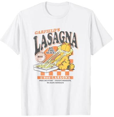 Garfield Vintage by The Slice Garfield's Lasagna Poster T-Shirt