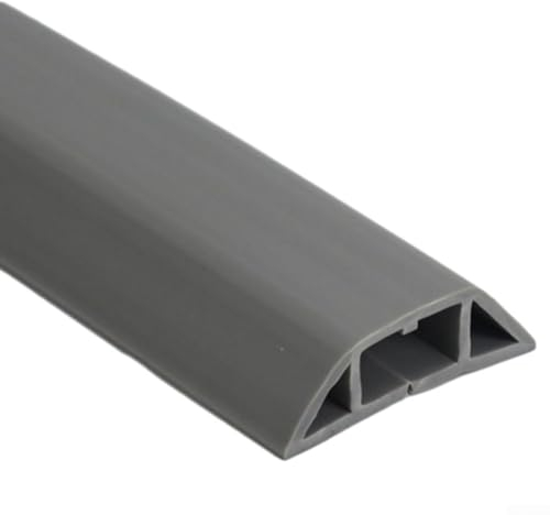 PVC-Weichgummi-Kabelrinne, schwer entflammbar, trittsicher und druckfest, Kabelrinne, Boden-Kabelschutz (grau)
