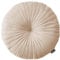 ROOM99 Milou Runde Kisse 45 cm Zierkisse Wurfkissen Dekokissen Plüschkissen Gefüllt Sofakissen für Sofa Bett Couch Pillow Wohnzimmer dekorative Velvet Samt Gesteppt Creme, 1 Stück