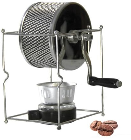 Zerodeko Tostador De Café De Manual Diseño Rueda De Acero Inoxidable Fácil De Limpiar y Usar