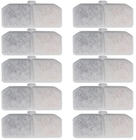 Jlobnyiun Lot de 4 filtres à eau de rechange pour fontaine à eau pour chat, charbon actif, résine échangeuse d'ions, adoucit l'eau dure, installation facile
