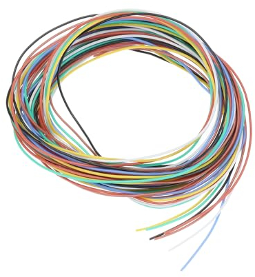 sourcing map 30 Gauge PVC Hookup Wire 1.5m/5ft 30AWG Flexible Electrical Wire Spool Ul1007 Tinned Copper Stranded 7 Color, 0.08cm Dia for Model Aircraft Electric Appliances Internal Connect