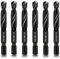 6 Packs M8 Drill & Tap Bit Set, Combination Screw Tapping Threading Tools in Size M8*1.25 with Anti-rust Black Coating, 6mm Hex Shank and Storage Case