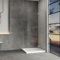 IMPTS Walk in Duschwand 90x185 cm, Walk in Dusche Duschkabine Duschwand Glas Falttür Begehbare Duschtrennwand Rahmenlos mit Diagonalen Sicherheitsstange 6mm ESG Sicherheitsglas