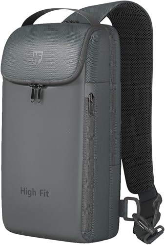 HIGH FIT Sling Bag Crossbody Rucksack Kompakter Tagesrucksack für Schultertasche 14 Zoll MacBook Pro M4, 13 Zoll MacBook Air/Pro, GRAU, XS for 11-inch iPad Pro/1, Sling Bag