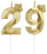 Geburtstagskerzen Zahlen 29 mit Krone，3D Kerzen Geburtstag für Kuchen geburtstagsdeko, Geburtstag Kerzen Zahlen, Geburtstagskerzen Kinder für Partys, Hochzeiten, Firmenfeiern, Jubiläen (Gold, #29)