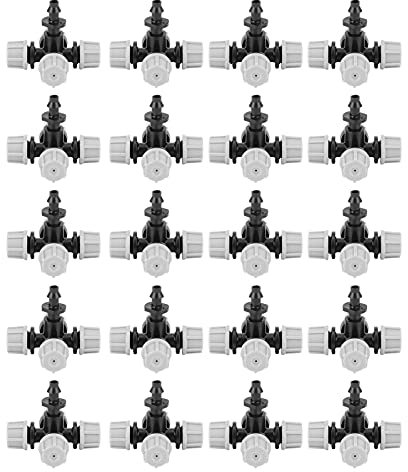 Boquilla Microatomizadora, Aspersor de Nebulización, Accesorios de Riego de Jardín para Invernaderos, 20 Piezas