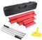 TINMAGI Spatole per Stucco Kit, Spatole in Acciaio Inox, set di 3 Spatola di Finitura Professionali (250 mm, 400 mm, 600 mm), con 4 aste di Estensione (4x40 cm) e Valigia