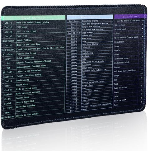 Ouligay Office Excel Shortcuts Mousepad Non-Slip Excel Mouse Pad Shortcuts Excell Short Cut Mouse Pad Small Shortcut Keyboard Mat Excel Durable Mouse Pad for Desk Employee Appreciation Gift