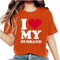 Damen-Tunika-Top, kurzärmelig, mit Aufschrift I Love My Husband, Valentinstags-Oberteil, Rundhalsausschnitt, langes T-Shirt, lockeres T-Shirt, Basic-T-Shirt, intelligent, lässig, Streetwear,