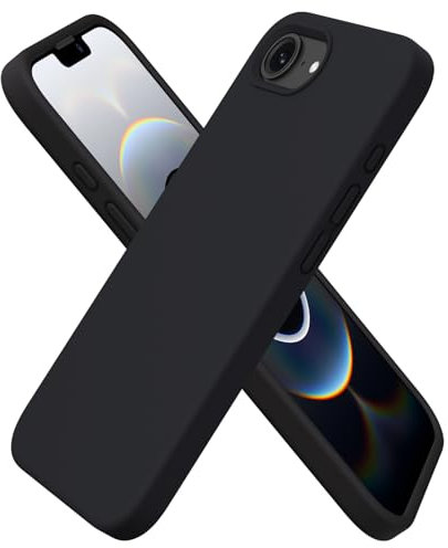 ORNARTO für iPhone 16e (2025) Hülle Silikon 6,1 Zoll, dünne Handyhülle iPhone 16e aus flüssigem Silikon, Kratzfeste und stoßfeste Schutzhülle iPhone 16e Case(2025) - Schwarz