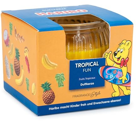 HARIBO™ Duftkerze 85g, HxD: 6,5 x 8 cm, Kerze im Glas, Paraffinwachs, Geschenkidee, im Geschenkkarton, Farbwahl