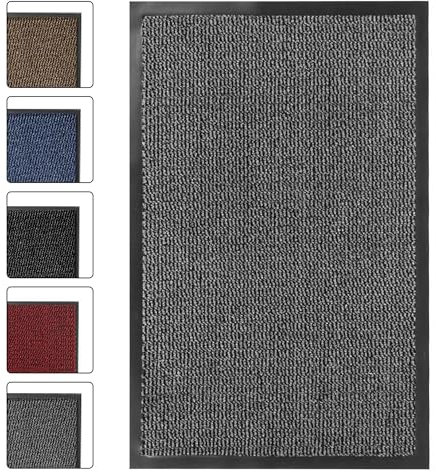 SG Traders Washable Door Mats - Non-Slip Rubber Backed Doormats Indoor & Outdoor - Highly Absorbent Door Mats, Floor Mat, Kitchen Mat, Perfect Dust Grabbing Doormats Dirt Trapper (40x60cm - Grey)