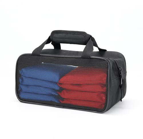 SCOTTCHEN Cornhole Bag Tragetasche mit Handschutzpolster, Premium-Tragetasche mit Schutzkissen, nützliche Aufbewahrungsbox für Cornhole-Taschen, Schwarz, 1 Stück