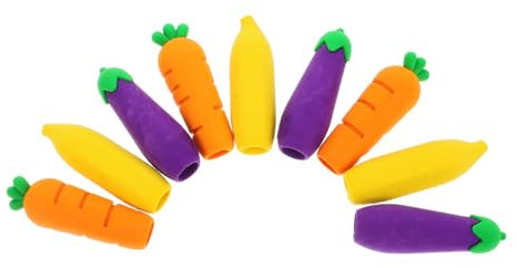 Lurrose 9 Stück Netter Bleistifthut Abdeckungen Für Bleistiftkappen Kleiner Radiergummi Radiergummis Cartoon-bleistifthüllen Kappen Für Bleistiftspitzen Mini-radierer Weiches Gummi