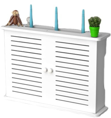 YUSSEQDD Regal für drahtlosen WLAN Router, schwebender Wandschrank für Kabelmanagement, nicht WLAN Internet Router Box, ABS