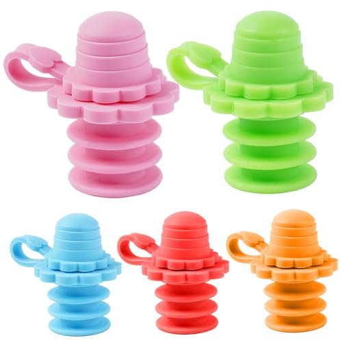 Lot de 5 bouchons de bouteille en silicone anti-fuite qualité alimentaire pour enfants et adultes protège la bouche