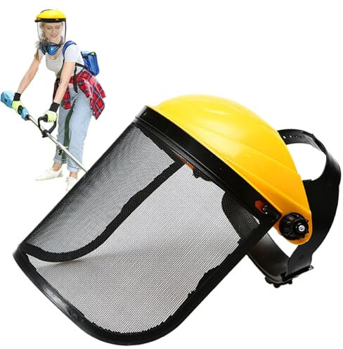 Generico Schermo Protettivo Viso | Maschera Protettiva di Sicurezza | Protezione Regolabile con Visiera in Filo e Adattatore per Casco Unisex per Giardinaggio Forestale e Arboricoltura