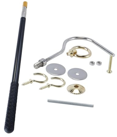Orivin A Set Of Attic Ladder Pull Down System Kit,Loft Ladder Pole with Hook, 3 Installation Methods Telescopic Loft Hatch Pole Pull
