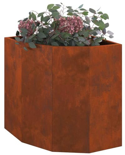 vidaXL Eckpflanzer Rostoptik 45 x 45 x 50 cm Wetterfeststahl