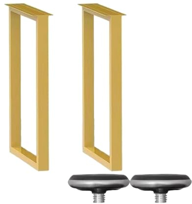 Cadre Trapézoïdal Industriel Moderne, Pieds en Métal for Meubles De Bricolage, avec Matériel D'installation, for Table À Manger, Table Basse, Table De Cuisine(Gold,W50xH50cm)