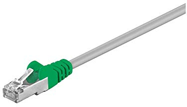Goobay 50187 CAT 5e Câble de Liaison Croisé, F/UTP, Gris/Vert, 2m Longueur de Câble