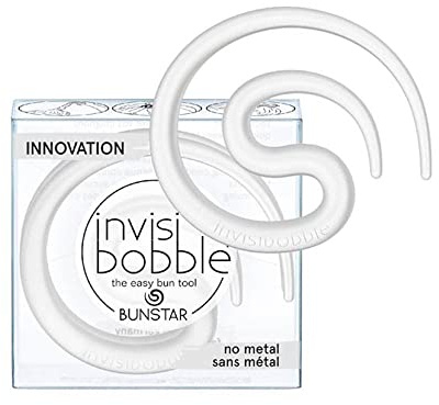 invisibobble Bunstar Haarklammer Crystal Clear, 1x Haarklammer für Bun-Stylings für Mädchen und Damen, starker Halt und haarschonend, ohne Metall, das Original designed im Herzen Münchens