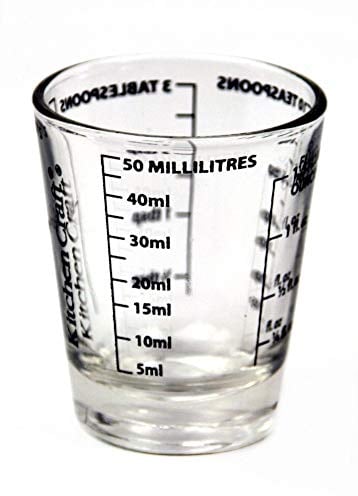 KitchenCraft Messbecher, 50 ml Glas Mini-Messbecher