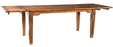 MASSIVMOEBEL24.DE | Esstisch mit Ansteckplatten Akazie 160-200/240x90x76 Honig lackiert Oxford #0120