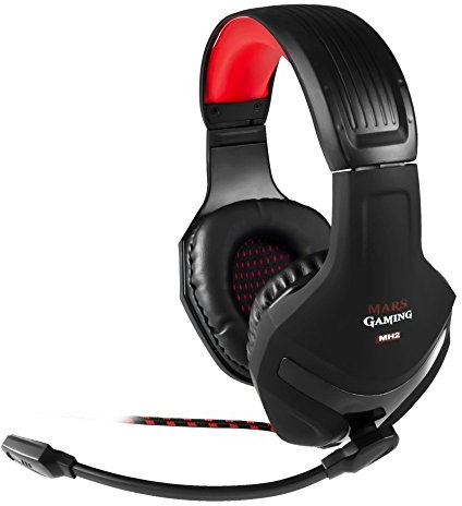 Mars Gaming MH2, Cuffie Gamer con Mic, Ultrabass, Cancellazione del Rumore, Nero