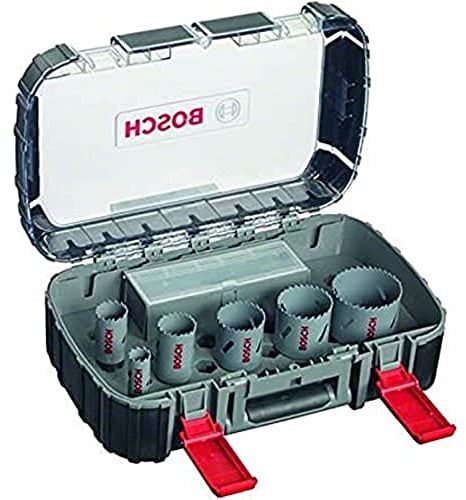 Bosch Accessories Bosch Professional 11-teiliges HSS Bimetall Lochsägen Set (für Metall, Aluminium, rostfreiem Edelstahl, Kunststoffen und Holz, Ø 22–65 mm, Zubehör Bohrmaschine)