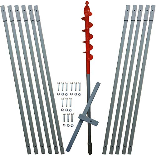 12m Erdbohrer mit 50mm Bohrkopf -VERLÄNGERBAR- auch als Brunnenbohrer, Handerdbohrer, Erdlochbohrer, Brunnenbohrgerät, Pflanzbohrer, Zaunbohrer, Pfahlbohrer UVM. einsetzbar ! …