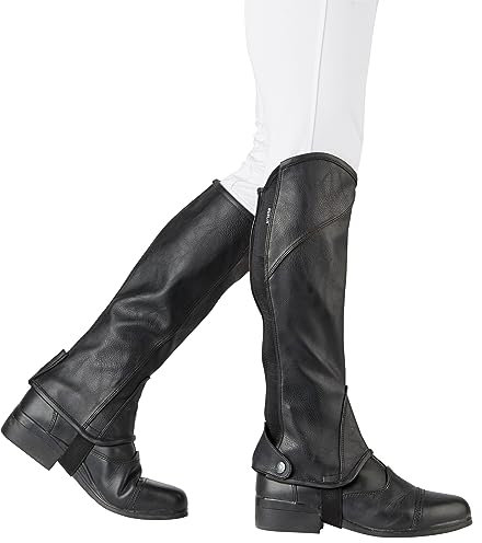 Dublin Stretch Fit Half Chaps, Black, Adults Large