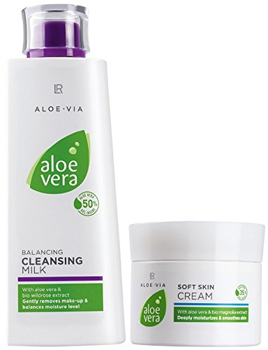 LR ALOE VIA Aloe Vera Gesichtspflege-Set (200 ml Reinigungsmilch & 100 ml Hautcreme)