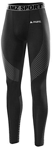 AMZSPORT Calzamaglia da Uomo Compressione Pantaloni Sportivi for all Season Size L