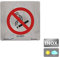 Normaluz RD727021 - Señal Adhesiva Cuadrada Prohibido Fumar Acero inoxidable Adhesivo, Gris, 0,8 mm 12x12 cm