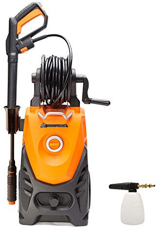 YardForce EW U15 idropulitrice ad alta pressione, 2000 W, potente idropulitrice elettrica con sistema Total Stop & rullo tubo, ideale per terrazza, auto o vialetto