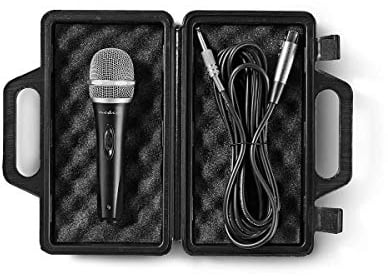NEDIS Kabelgebundenes Mikrofon - Cardioid - Abnehmbares Kabel - 5.00 m - 50 Hz - 15 kHz - 600 Ohm - -72 dB - EIN-/Ausschalter - Travel Case enthalten - ABS/Aluminium - Grau/Schwarz