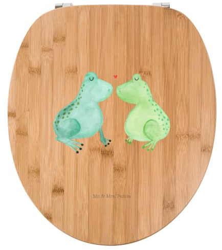 Mr. & Mrs. Panda Motiv WC Sitz Frosch Liebe - Geschenk, Verlobung, Geschenk Freundin, Toilette, Freundin, Kuss, Toilettendeckel, Heiratsantrag,