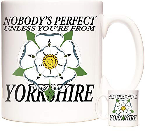 YORKSHIRE GIFT MUG, Nobody's Perfect Unless You are from Yorkshire. Yorkshire Rose Mug. This Can Be Personalised