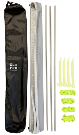 OLPRO Magnetic Drive-Away Kit – 270 cm Magnetic Awning Attachment Strip with Figure-of-8 Channels & Guy Lines – Fast Campervan Awning Adapter for Vehicles without Rails