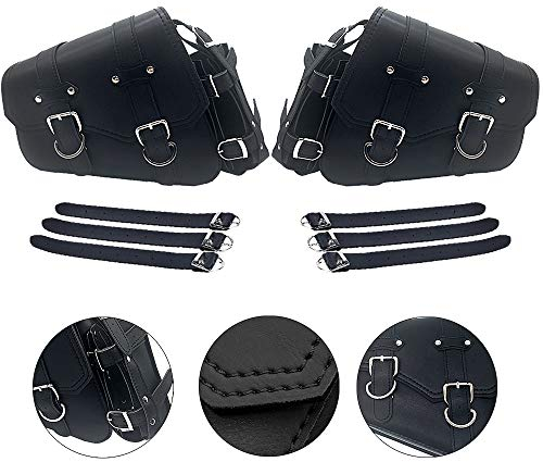 KYN Sac de selle triangulaire pour moto avec porte-bouteille d'huile - Sac latéral étanche - Sac de rangement latéral pour outils - Pour Harley Sportster XL883 XL1200 Suzuki Yamaha