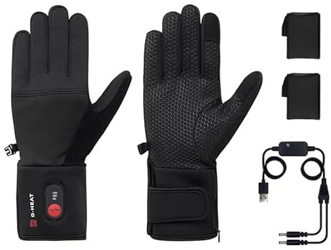 G-HEAT - Dünne beheizbare Handschuhe - Gemischte Handschuhe - Flexibel und vielseitig - Sensitiv - Taktil - Verwendung: Sport, Arbeit, Wellness - Lieferung mit 1 Paar Batterien und Ladekabel.