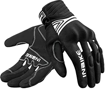 INBIKE Motorradhandschuhe Herren Damen Sommer Motocross Handschuhe Motorrad Fahrradhandschuhe Männer Vollfinger Schutz Atmungsaktiv Schwarz&Weiß M