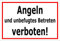 Melis-Folienwerkstatt Schild Angeln Betreten verboten 15x10cm - Bohrlöcher - 3mm Aluverbund – 20 VAR S00110-004-B